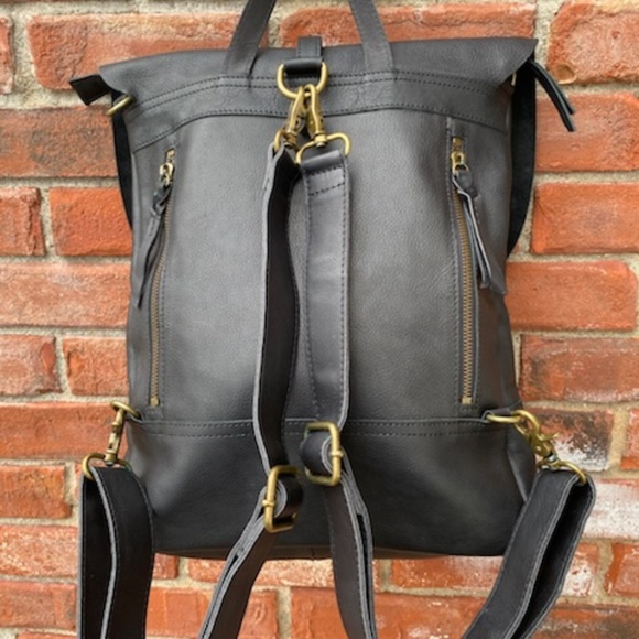 Leather convertible backpack main image 4